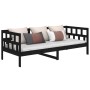 Solid black pine wood sofa bed 90x200 cm by vidaXL, Beds and slatted bases - Ref: Foro24-820211, Price: 120,29 €, Discount: %