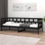 Sofá cama madera maciza de pino negro 90x200 cm de vidaXL, Camas y somieres - Ref: Foro24-820211, Precio: 128,08 €, Descuento: %