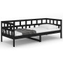 Solid black pine wood sofa bed 90x200 cm by vidaXL, Beds and slatted bases - Ref: Foro24-820211, Price: 120,29 €, Discount: %