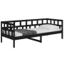 Sofá cama madera maciza de pino negro 90x200 cm de vidaXL, Camas y somieres - Ref: Foro24-820211, Precio: 128,08 €, Descuento: %