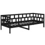 Solid black pine wood sofa bed 90x200 cm by vidaXL, Beds and slatted bases - Ref: Foro24-820211, Price: 120,29 €, Discount: %