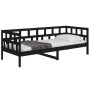 Sofá cama madera maciza de pino negro 90x190 cm de vidaXL, Camas y somieres - Ref: Foro24-820221, Precio: 105,67 €, Descuento: %