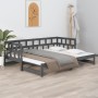 Removable sofa bed solid gray pine wood 2x(80x200) cm by vidaXL, Beds and slatted bases - Ref: Foro24-820229, Price: 162,99 €...