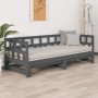 Removable sofa bed solid gray pine wood 2x(80x200) cm by vidaXL, Beds and slatted bases - Ref: Foro24-820229, Price: 162,99 €...