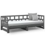 Removable sofa bed solid gray pine wood 2x(80x200) cm by vidaXL, Beds and slatted bases - Ref: Foro24-820229, Price: 162,99 €...