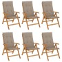 Reclining garden chairs and 6 solid teak wood cushions by vidaXL, Garden chairs - Ref: Foro24-3196501, Price: 854,16 €, Disco...