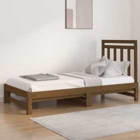 Sofá cama extraíble madera maciza pino marrón miel 2x(90x190)cm de vidaXL, Camas y somieres - Ref: Foro24-3108360, Precio: 15...