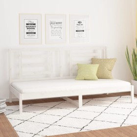 Solid white pine wood sofa bed 90x200 cm by vidaXL, Beds and slatted bases - Ref: Foro24-3108057, Price: 146,99 €, Discount: %