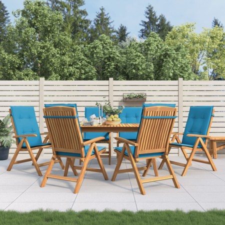 Reclining garden chairs and cushions 6 pcs solid teak wood by vidaXL, Garden chairs - Ref: Foro24-3196497, Price: 886,49 €, D...