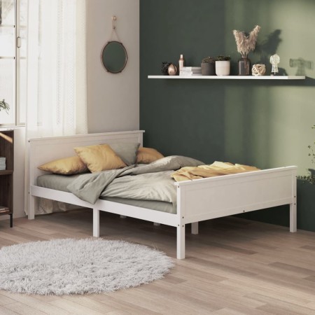 Estructura de cama madera maciza de pino 140x200 cm de vidaXL, Camas y somieres - Ref: Foro24-322184, Precio: 171,99 €, Descu...