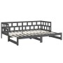 Sofá cama extraíble madera maciza de pino gris 2x(90x200) cm de vidaXL, Camas y somieres - Ref: Foro24-820224, Precio: 196,29...