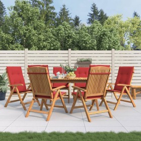 Reclining garden chairs and 6 solid teak wood cushions by vidaXL, Garden chairs - Ref: Foro24-3196499, Price: 899,01 €, Disco...