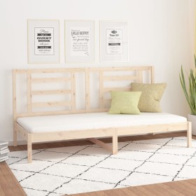 Solid pine wood sofa bed 90x200 cm by vidaXL, Beds and slatted bases - Ref: Foro24-3108056, Price: 150,99 €, Discount: %