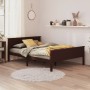 Dark brown solid pine wood bed frame 140x200 cm by vidaXL, Beds and slatted bases - Ref: Foro24-322198, Price: 160,36 €, Disc...