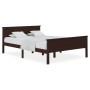 Dark brown solid pine wood bed frame 140x200 cm by vidaXL, Beds and slatted bases - Ref: Foro24-322198, Price: 160,36 €, Disc...