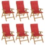 Reclining garden chairs and 6 solid teak wood cushions by vidaXL, Garden chairs - Ref: Foro24-3196499, Price: 881,24 €, Disco...