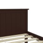 Dark brown solid pine wood bed frame 140x200 cm by vidaXL, Beds and slatted bases - Ref: Foro24-322198, Price: 160,36 €, Disc...