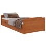 Estructura cama cajones madera maciza de pino marrón 90x200 cm de vidaXL, Camas y somieres - Ref: Foro24-322161, Precio: 219,...