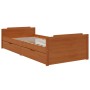 Estructura cama cajones madera maciza de pino marrón 90x200 cm de vidaXL, Camas y somieres - Ref: Foro24-322161, Precio: 219,...