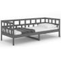 Solid gray pine wood sofa bed 90x200 cm by vidaXL, Beds and slatted bases - Ref: Foro24-820209, Price: 119,34 €, Discount: %