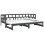 Sofá cama extraíble madera maciza de pino gris 2x(90x190) cm de vidaXL, Camas y somieres - Ref: Foro24-820234, Precio: 169,85...