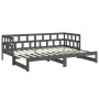 Sofá cama extraíble madera maciza de pino gris 2x(90x190) cm de vidaXL, Camas y somieres - Ref: Foro24-820234, Precio: 169,85...