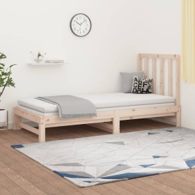 Removable sofa bed solid pine wood 2x(90x190) cm by vidaXL, Beds and slatted bases - Ref: Foro24-3108327, Price: 138,58 €, Di...