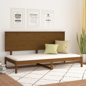 Honey brown solid pine wood sofa bed 90x200 cm by vidaXL, Beds and slatted bases - Ref: Foro24-3108135, Price: 141,57 €, Disc...