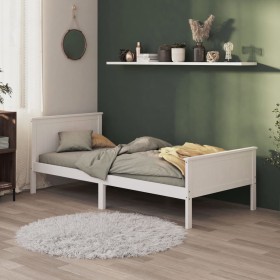 Estructura de cama madera maciza de pino 100x200 cm de vidaXL, Camas y somieres - Ref: Foro24-322182, Precio: 108,95 €, Descu...