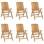 Reclining garden chairs and cushions 6 pcs solid teak wood by vidaXL, Garden chairs - Ref: Foro24-3196502, Price: 817,42 €, D...