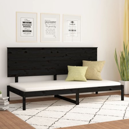 Sofá cama madera maciza de pino negro 90x200 cm de vidaXL, Camas y somieres - Ref: Foro24-3108136, Precio: 128,59 €, Descuent...