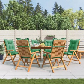 Reclining garden chairs and cushions 6 pcs solid teak wood by vidaXL, Garden chairs - Ref: Foro24-3196513, Price: 806,99 €, D...