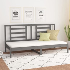 Gray solid pine wood sofa bed 80x200 cm by vidaXL, Beds and slatted bases - Ref: Foro24-3108063, Price: 153,99 €, Discount: %