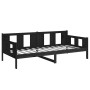 Sofá cama madera maciza de pino negro 90x200 cm de vidaXL, Camas y somieres - Ref: Foro24-820271, Precio: 103,47 €, Descuento: %