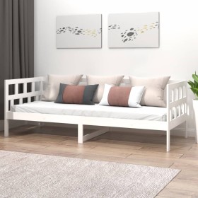 Sofá cama madera maciza de pino blanco 80x200 cm de vidaXL, Camas y somieres - Ref: Foro24-820213, Precio: 81,99 €, Descuento: %