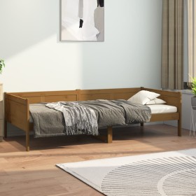 Sofá cama madera maciza de pino marrón miel 90x200 cm de vidaXL, Camas y somieres - Ref: Foro24-820240, Precio: 113,99 €, Des...