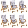 Reclining garden chairs and cushions 6 pcs solid teak wood by vidaXL, Garden chairs - Ref: Foro24-3196507, Price: 917,20 €, D...