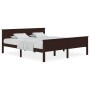 Estructura de cama madera maciza pino marrón oscuro 200x200 cm de vidaXL, Camas y somieres - Ref: Foro24-322201, Precio: 109,...