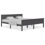 Estructura de cama madera maciza de pino gris 200x200 cm de vidaXL, Camas y somieres - Ref: Foro24-322208, Precio: 147,68 €, ...