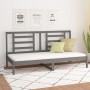 Gray solid pine wood sofa bed 90x200 cm by vidaXL, Beds and slatted bases - Ref: Foro24-3108058, Price: 123,49 €, Discount: %