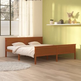 Estructura de cama madera maciza pino marrón miel 180x200 cm de vidaXL, Camas y somieres - Ref: Foro24-322193, Precio: 165,99...