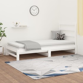 Abnehmbares Schlafsofa aus massivem weißem Kiefernholz, 2 x (90 x 200) cm von vidaXL, Betten und Lattenroste - Ref: Foro24-31...