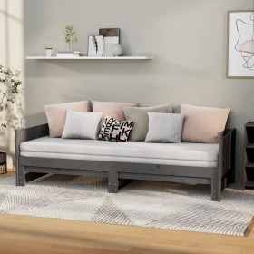 Abnehmbares Schlafsofa aus massivem, grauem Kiefernholz, 2 x (90 x 200) cm von vidaXL, Betten und Lattenroste - Ref: Foro24-8...