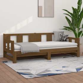 Sofá cama extraíble madera de pino marrón miel 2x(80x200) cm de vidaXL, Camas y somieres - Ref: Foro24-820290, Precio: 155,99...