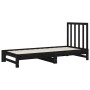 Removable sofa bed solid black pine wood 2x(90x190) cm by vidaXL, Beds and slatted bases - Ref: Foro24-3108331, Price: 161,40...