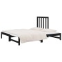 Sofá cama extraíble madera maciza de pino negro 2x(90x190) cm de vidaXL, Camas y somieres - Ref: Foro24-3108331, Precio: 165,...