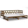 Removable sofa bed solid pine wood honey brown 2x(90x200)cm by vidaXL, Beds and slatted bases - Ref: Foro24-820225, Price: 19...