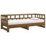 Sofá cama extraíble madera maciza pino marrón miel 2x(90x200)cm de vidaXL, Camas y somieres - Ref: Foro24-820225, Precio: 196...