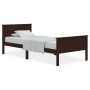 Estructura de cama madera maciza de pino marrón oscuro 90x200cm de vidaXL, Camas y somieres - Ref: Foro24-322195, Precio: 112...