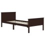 Estructura de cama madera maciza de pino marrón oscuro 90x200cm de vidaXL, Camas y somieres - Ref: Foro24-322195, Precio: 112...